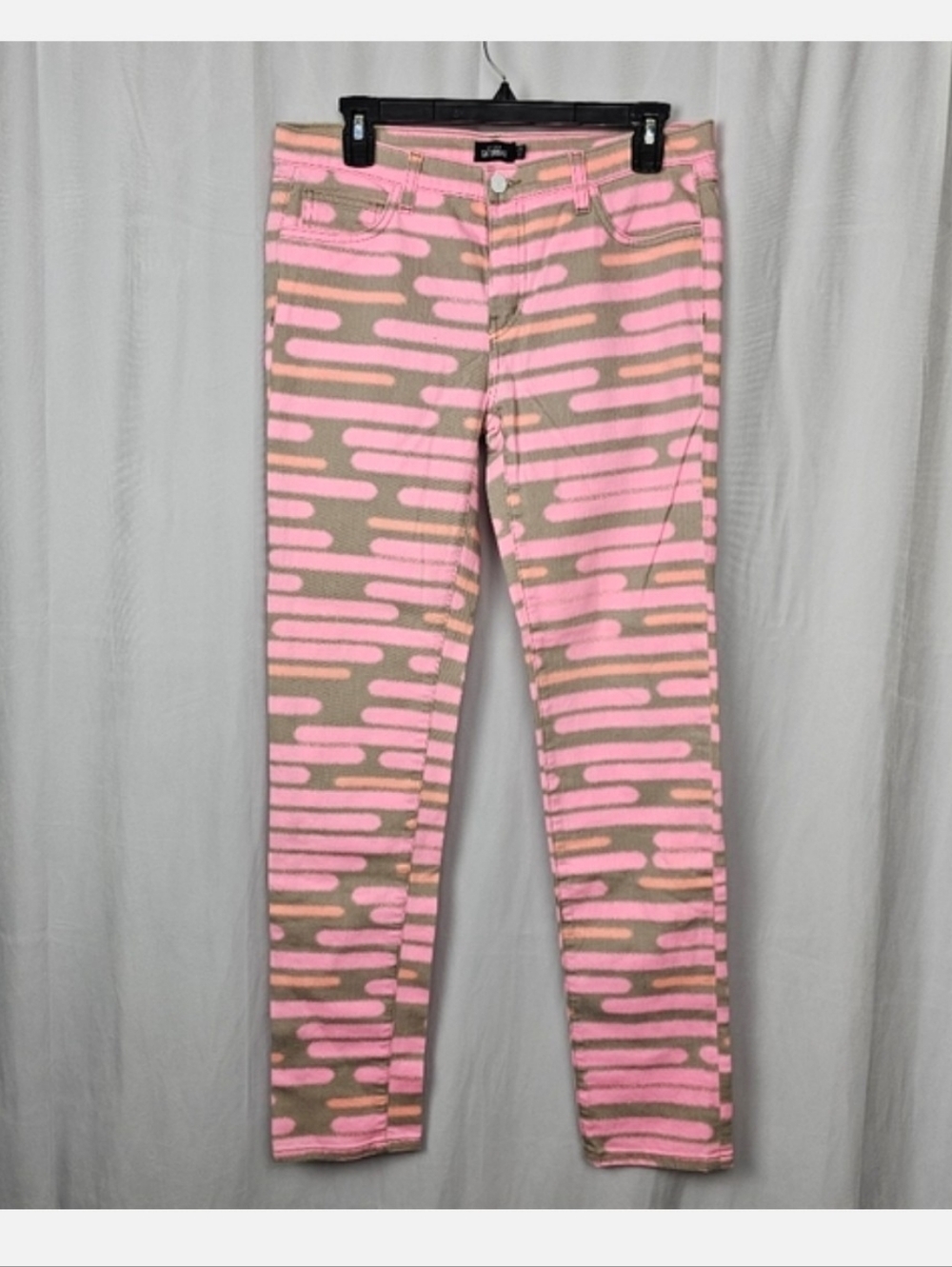 Kate Spade Saturday Jean Pink & Gray Spray Paint Abstract Design, Size 28 Skinny - Picture 2 of 9